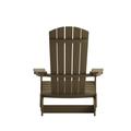 Merrick Lane Riviera Poly Resin Folding Adirondack Lounge Chair - All-Weather Indoor/Outdoor Patio Chair - Brown