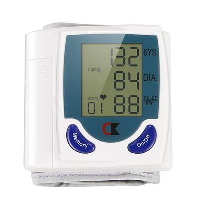 Fresh Fab Finds Blood Pressure Monitor Wrist Digital High Blood Pressure Cuff Heartbeat Tester With 60 Reading Memory 1.8" LCD Screen Storage Box - White
