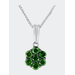 Haus of Brilliance .925 Sterling Silver 1/4 Cttw Color Treated Prong Set Diamond Floral 18" Pendant Necklace - Green - 18