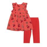 Deux Par Deux Organic Cotton Sleeveless Tunic & Capri Set - Red - 2