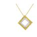 Haus of Brilliance 2 Micron 14K Yellow Gold Plated Sterling Silver Color Treated Diamond Square Pendant Necklace - White - 18