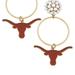 Canvas Style Texas Longhorns Pearl Cluster Enamel Hoop Earrings - Orange