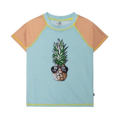 Deux Par Deux Short Sleeve Rashguard Tee Turquoise...