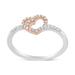 Haus of Brilliance 14K Rose Gold Plated And White .925 Sterling Silver 1/5 Cttw Round-Cut Diamond Open Heart Promise Ring - I-J Color, I2-I3 Clarity - Ring Size 6 - Gold - 6