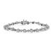 Haus of Brilliance .925 Sterling Silver 1.0 Cttw Diamond Swirl Beaded Link Bracelet - 7.25" - Grey - 7.25