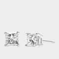 Haus of Brilliance Certified 1/4 Cttw Princess-Cut Square Diamond 4-Prong Solitaire Stud Earrings in 14K White Gold - White - OS