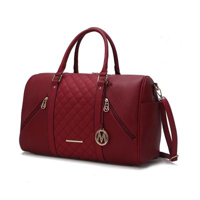 MKF Collection by Mia K Allegra Vegan Leather Womenâ€™s Duffle - Red