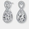 Genevive Genevive Sterling Silver Cubic Zirconia Infinity Drop Earrings - Grey - 9.22MM W X 20MM L X 5.1MM D