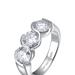 Stella Valentino Sterling Silver With 1ctw Lab Created Moissanite 3-Stone Past, Present & Future Engagement Anniversary Promise Ring - Grey - 8