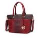 MKF Collection by Mia K Grace Signature And Croc Embossed Tote Bag - Red