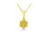 Haus of Brilliance 10 K Yellow Gold Plated .925 Sterling Silver 1/4 Cttw Color Treated Diamond Floral 18" Pendant Necklace - Yellow - 18