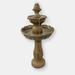 Sunnydaze Decor 2-Tier Blooming Flower Outdoor Water Fountain 38" Garden Feature - Brown