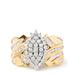 Haus of Brilliance 10K Yellow Gold 1 Cttw Diamond Pear Shaped Cluster Cluster Cocktail Ring - Ring Size 7 - Gold - 7