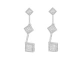 Haus of Brilliance 14K White Gold 5/8 Cttw Princess Cut Diamond Earrings - White - OS