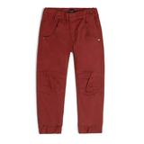 Deux Par Deux Stretch Twill Jogger Brown - Yellow/Red/Black - Red - 24M