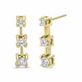 Haus of Brilliance 14K Yellow Gold 3/4 Cttw Round Diamond 3 Stone Graduated Linear Drop Past, Present And Future Stud Earrings - J-K Color, SI1-SI2 Clarity - Yellow