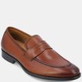 Thomas and Vine Bishop Wide Width Apron Toe Penny Loafer - Brown - 12