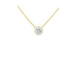 Haus of Brilliance 10K Yellow Gold 3/10 Carat Round Brilliant-Cut Diamond Modern Bezel-Set Solitaire 16"-18" Pendant Necklace - Yellow - 18