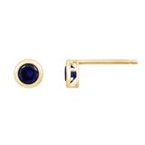 Diamonbliss 10K Solid Gold Birthstone Stud Earrings - Blue