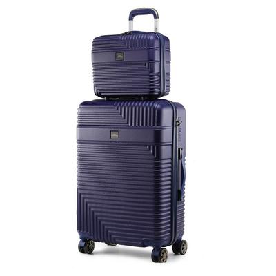 MKF Collection by Mia K Mykonos Luggage Set With A Carry-On And Cosmetic Case - 2 pieces - Blue