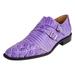 LIBERTYZENO Grace Genuine Leather Oxford Style Monk Strap - Purple - 9