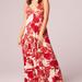 Band of The Free For The Roses Red Floral Button Maxi Dress - Peach/Cream/Red - Red - M