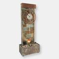 Sunnydaze Decor Slate Clock Indoor-Outdoor Water Fountain 49" Water Feature w/ LED - Brown