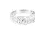 Haus of Brilliance 10K White Gold 1/10 Cttw Diamond Men's Three Stone Channel Set Diamond Wedding Ring - White - 9