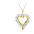 Haus of Brilliance 10K Yellow Gold Plated Sterling Silver 1 cttw Lab-Grown Diamond Heart Pendant Necklace - Yellow - 18