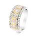 Haus of Brilliance 10K White And Yellow Gold 1.00 Cttw Baguette And Round Cut Diamond Art Deco Multi-Row Ring Band - I-J Color, I1-I2 Clarity - Ring Size 6 - White - 6