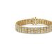 Haus of Brilliance 10K Yellow Gold 8.00 Cttw Round-Cut Diamond Two Row Square Link Tennis Bracelet - Gold - 7
