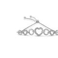 Haus of Brilliance .925 Sterling Silver Diamond Accent Interlinking Triple Heart 4â€�-10â€� Adjustable Bolo Tennis Bracelet Bolo Bracelet - White - 7