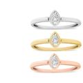 Haus of Brilliance Tri-Color 14K Gold Plated .925 Sterling Silver 1/6 Cttw Round Miracle-Set Diamond Stacking Promise Ring Set - White - 6