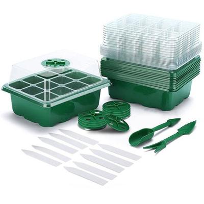Fresh Fab Finds 10Pcs Seed Starter Tray Kit Reusable Overall 120Cells Seeding Propagator Station Greenhouse Growing Germination Tray With Humidity Dome Label 2Pcs Gar