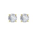 Diamonbliss Solitaire Round Stud Earrings - Yellow - CARAT: 3