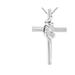 Haus of Brilliance .925 Sterling Silver Prong Set Round-Cut Solitaire Diamond Accent Cross 18" Pendant Necklace - White - 18