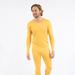 Leveret Mens Boho Solid Color Thermal Pajamas - Yellow - M