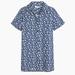Onia Linen Button Down Shirtdress - New Blue White Field Floral - Blue - L
