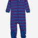 Leveret Kids Footed Cotton Unicorn Stripes Pajamas - Blue - 3Y