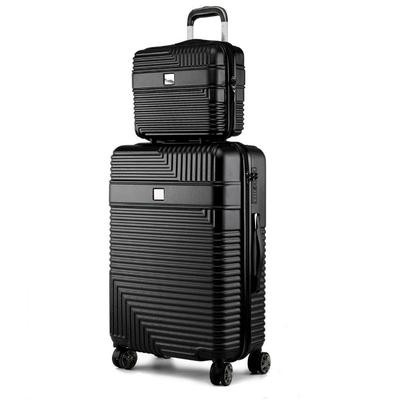 MKF Collection by Mia K Mykonos Luggage Set With A Carry-On And Cosmetic Case - 2 pieces - Black