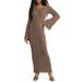 Long Sleeve Cotton Knit Maxi Dress