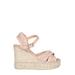 Bromelia Wedge Espadrille In Linen With Gold Glitter