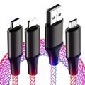 1 confezione Cavo USB C 66W 3,3 piedi Da USB A a USB C Da USB C a USB C Da USB A a Lightning/micro/USB C 3 A Ricarica veloce Duraturo 3 in 1 Per Samsung Xiaomi Huawei Appendini per cellulare