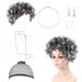 Apepal Home Decor Elderly Wig Female Short Curly Hair COS Hair Performance Headgear Black One Size