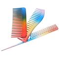 3 PCS Rainbow Hair Comb Hair Cutting Comb Salon Hair Comb Rainbow Rat Tail Comb Portable Hair Cutting Comb Teasing Comb for Women Men Kids Various Hair Types Multi-color