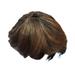 Tiezhimi Button Women s Fluffy Black Gradient Brown Wig Fluffy Lifelike Short Straight Hair Cap