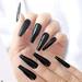 Extra Long Press on Nails Coffin Black False Nails Glossy Full Cover Solid Color Fake Nails Ballerina Nail Art Acrylic Nails Tips Stick on Nails for Women 24PCS