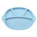 NUOLUX Food Grade Silicone Dining Tray One-piece Tableware Non-slip Baby Feeding Bowl for Toddler Kids (Blue)