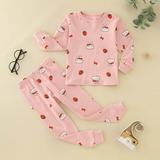 Uuszgmr Toddler Pajamas For Boys Girls Cute Style Little Kids Cartoon Bunny Crewneck Nightgown Cotton Long Sleeve Pj S Kid Comfortable Home Daily Clothes