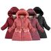 KYAIGUO Kids Winter Jacket Coats for Girls Hooded Parka Waterproof Coats Teen Girls Long Fleece Coats Big Little Girls Mid-Length Winter Outerwear Zipper Thickened Warm Snow Jacket for 4-14Y